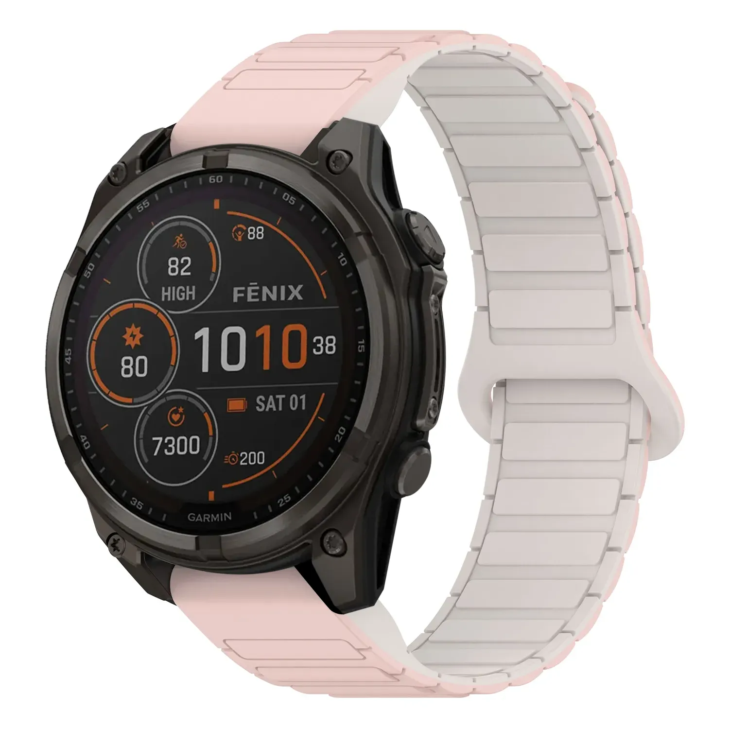 f8.g.r88.13.17 Main Pink & Beige StrapsCo MagLoop Active Watch Band Strap for Garmin Fenix 8 & 8 Pro – 47mm