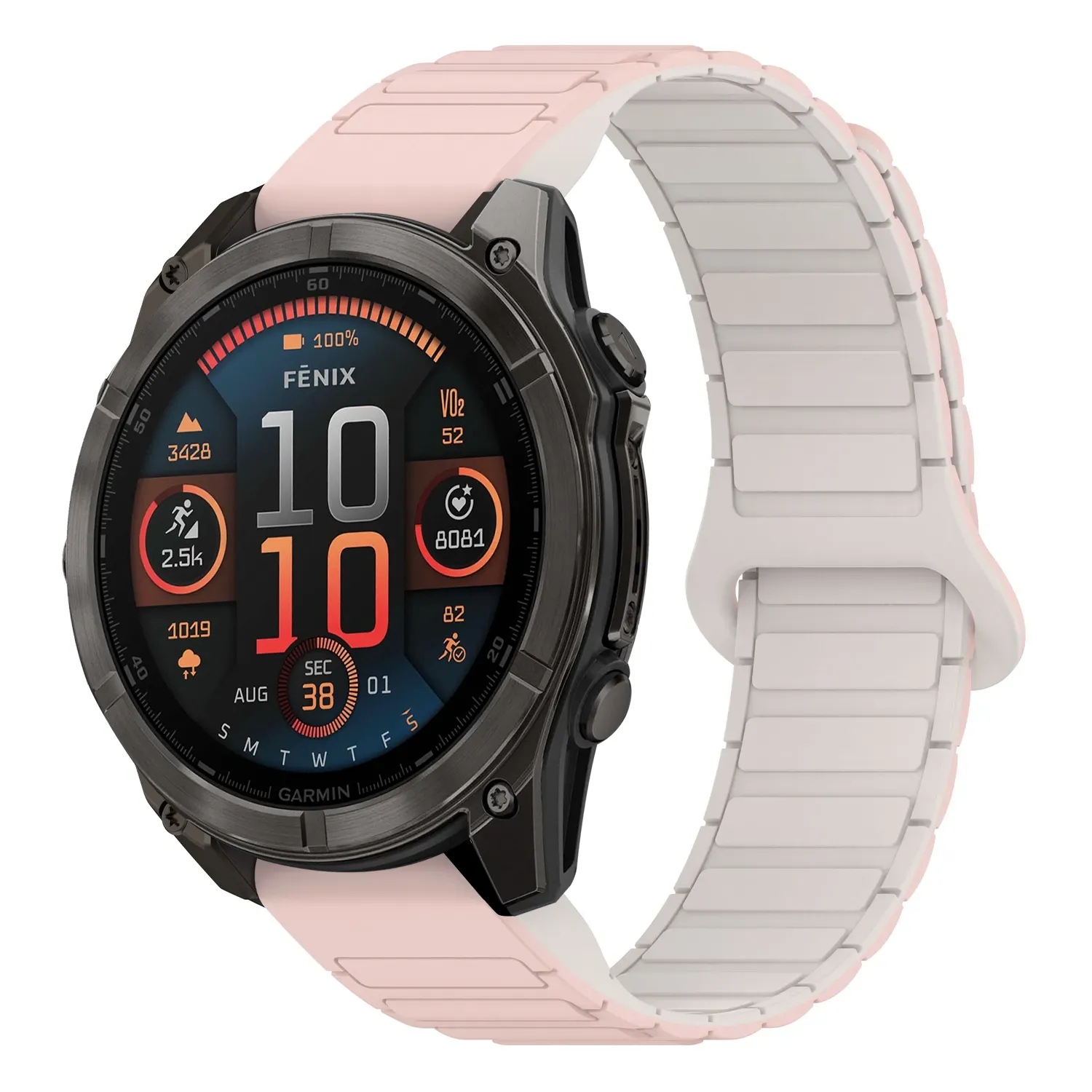 f8.g.r88.13.17 Main Pink & Beige StrapsCo MagLoop Active Watch Band Strap for Garmin Fenix 8 – 43mm