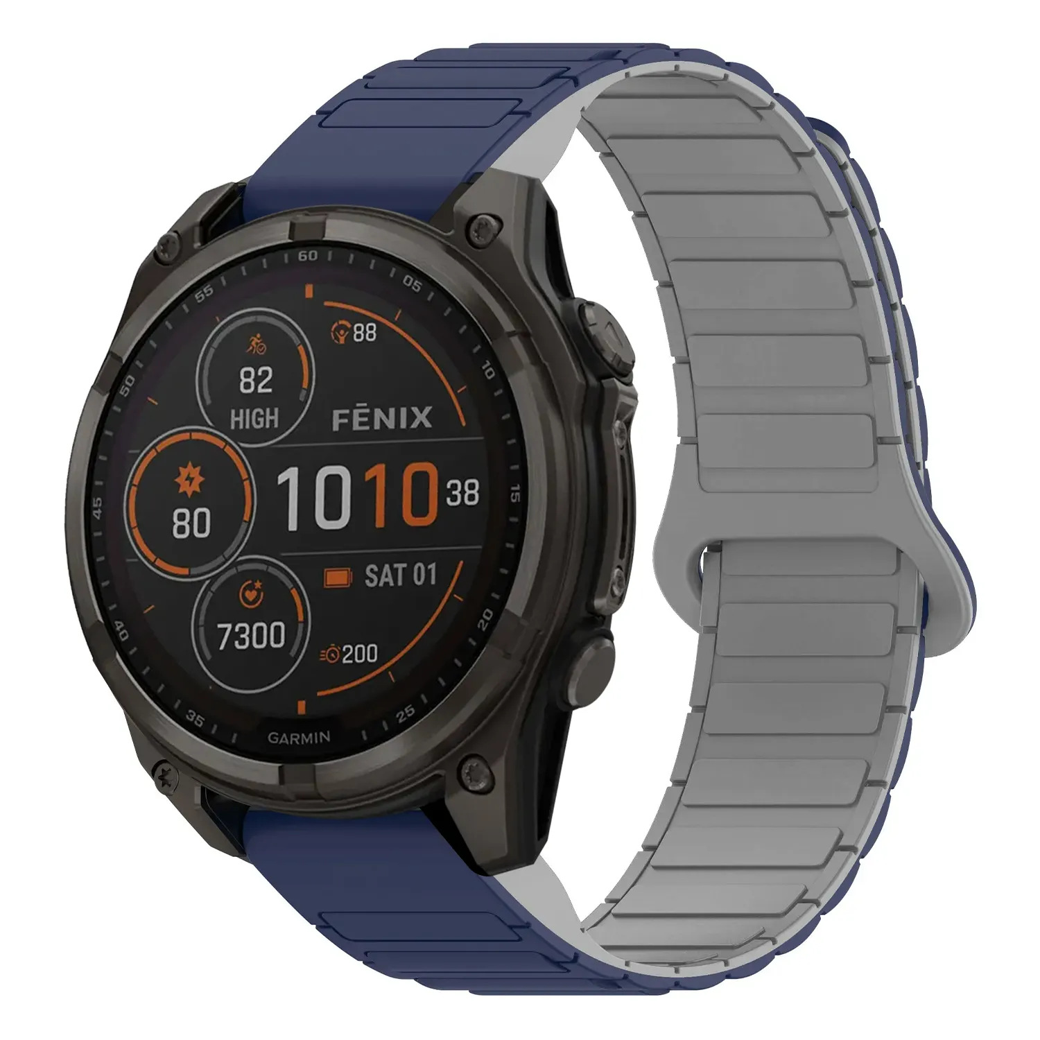 f8.g.r88.5.7 Main Midnight & Grey StrapsCo MagLoop Active Watch Band Strap for Garmin Fenix 8 & 8 Pro – 47mm