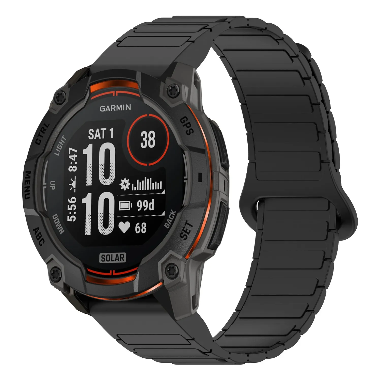 i3.g.r88.1 Main Black StrapsCo MagLoop Active Watch Band Strap for Garmin Instinct 3 – 45mm