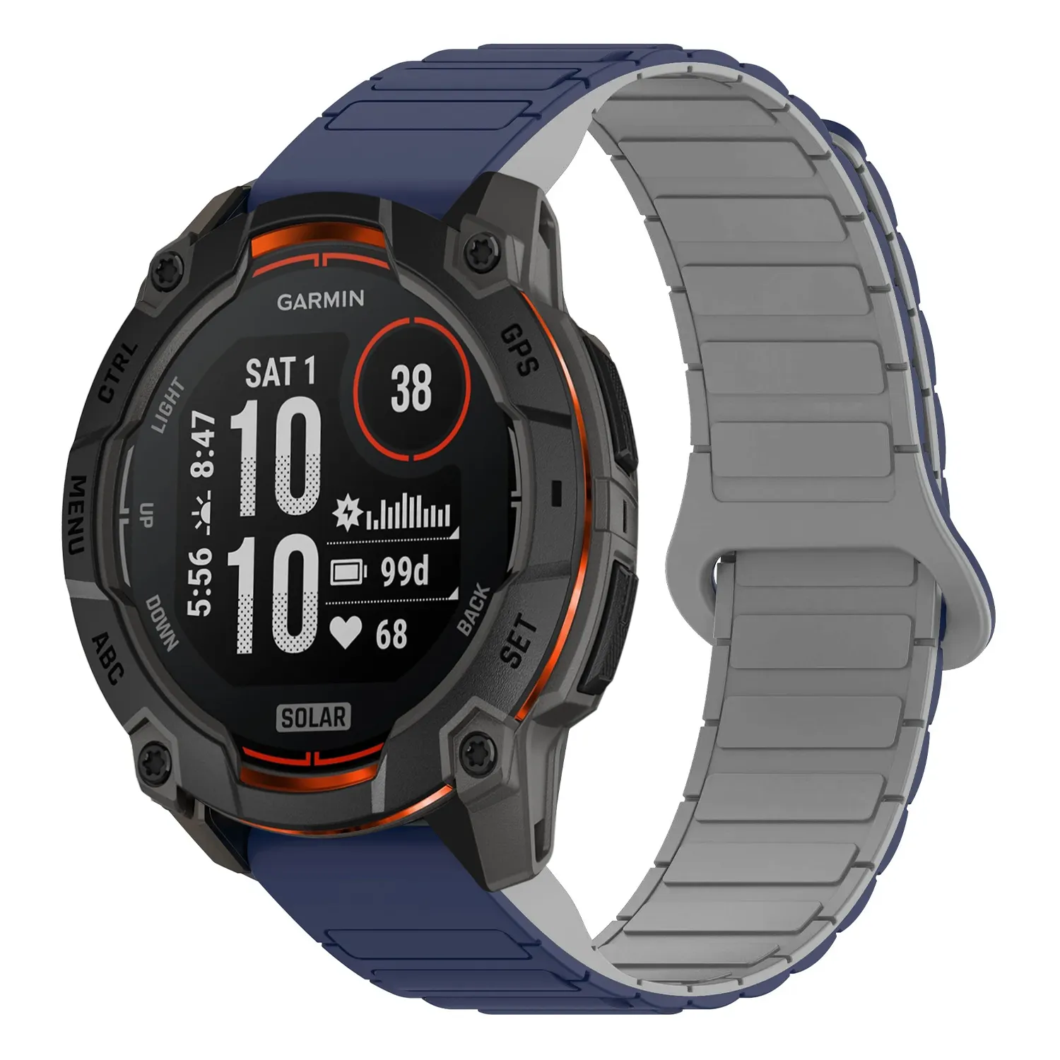 i3.g.r88.5.7 Main Midnight & Grey StrapsCo MagLoop Active Watch Band Strap for Garmin Instinct 3 – 45mm