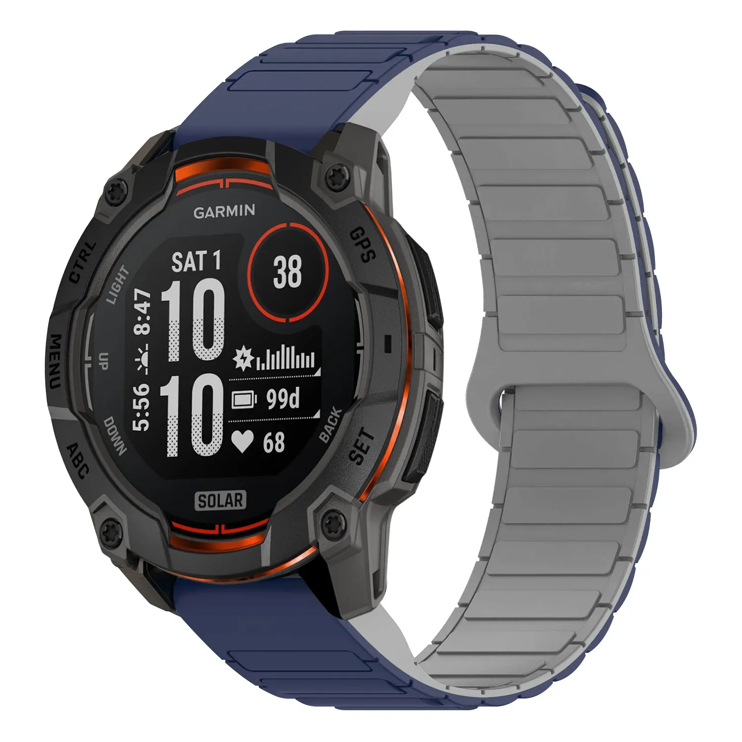 i3.g.r88.5.7 Main Midnight & Grey StrapsCo MagLoop Active Watch Band Strap for Garmin Instinct 3 – 50mm