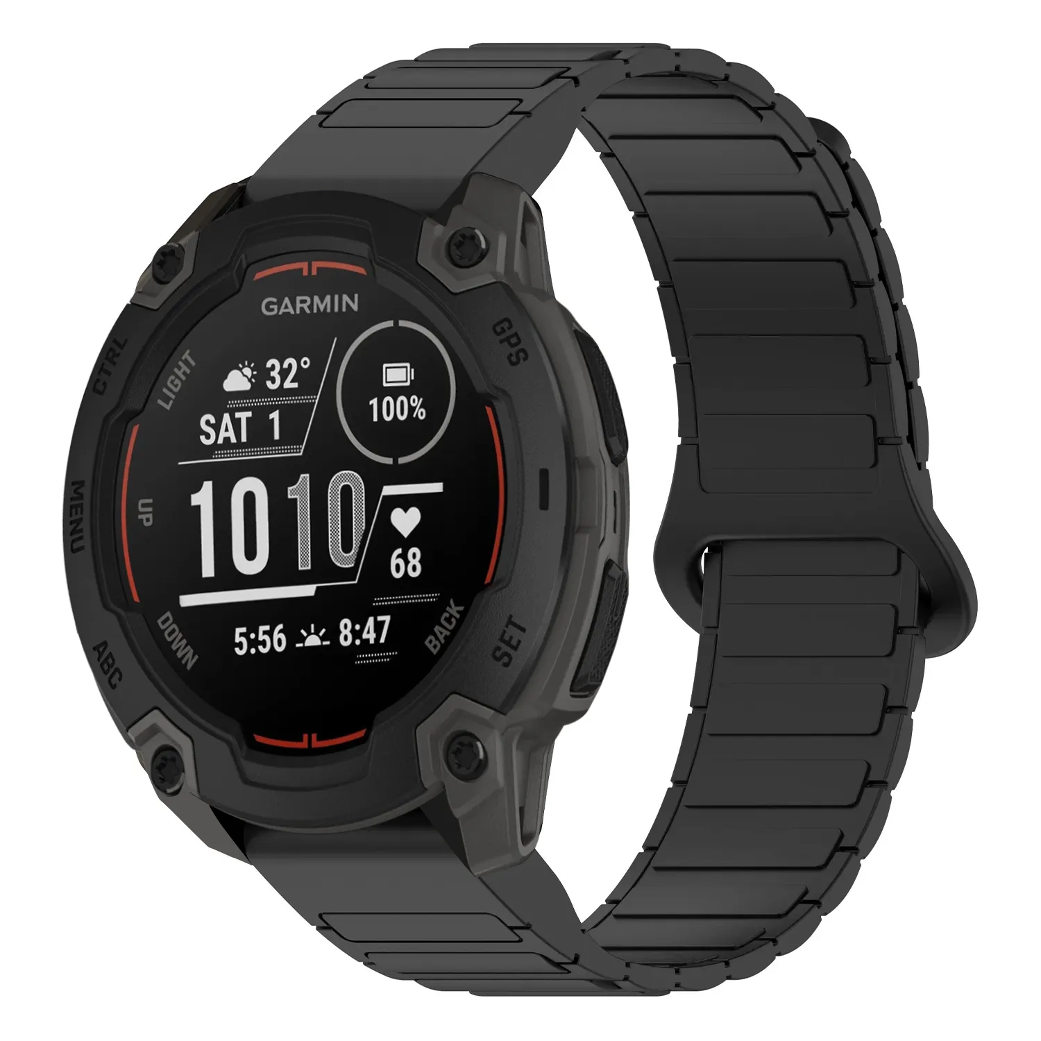 ie.g.r88.1 Main Black StrapsCo MagLoop Active Watch Band Strap for Garmin Instinct E – 40mm