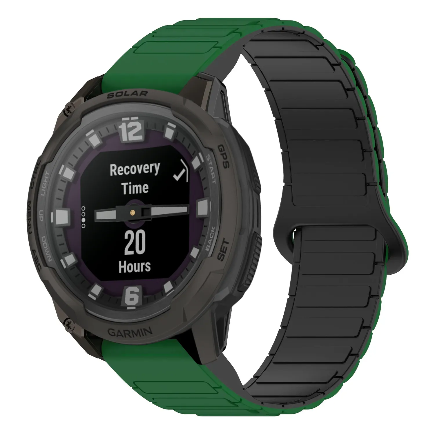ie.g.r88.11.1 Main Green & Black StrapsCo MagLoop Active Watch Band Strap for Garmin Instinct E – 45mm