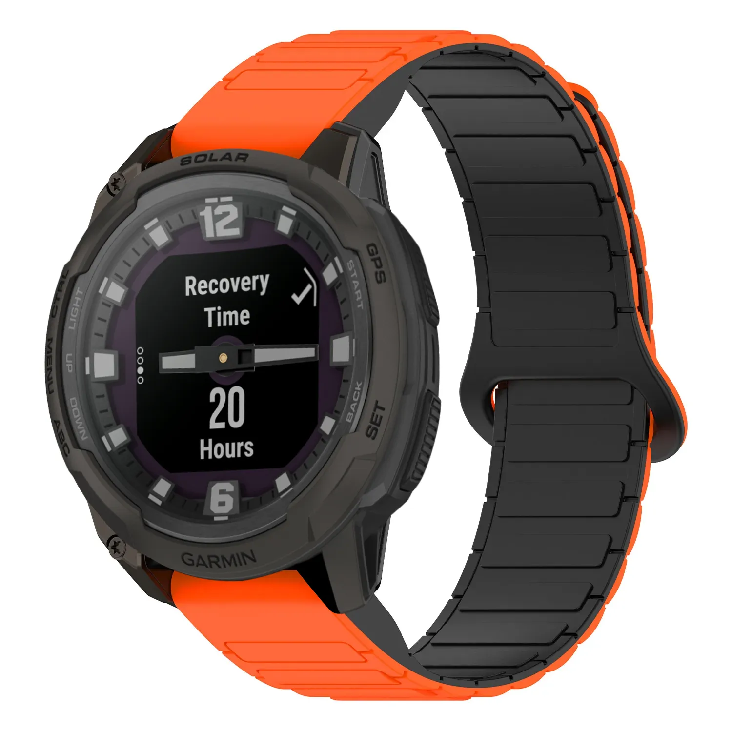 ie.g.r88.12.1 Main Orange & Black StrapsCo MagLoop Active Watch Band Strap for Garmin Instinct E – 45mm