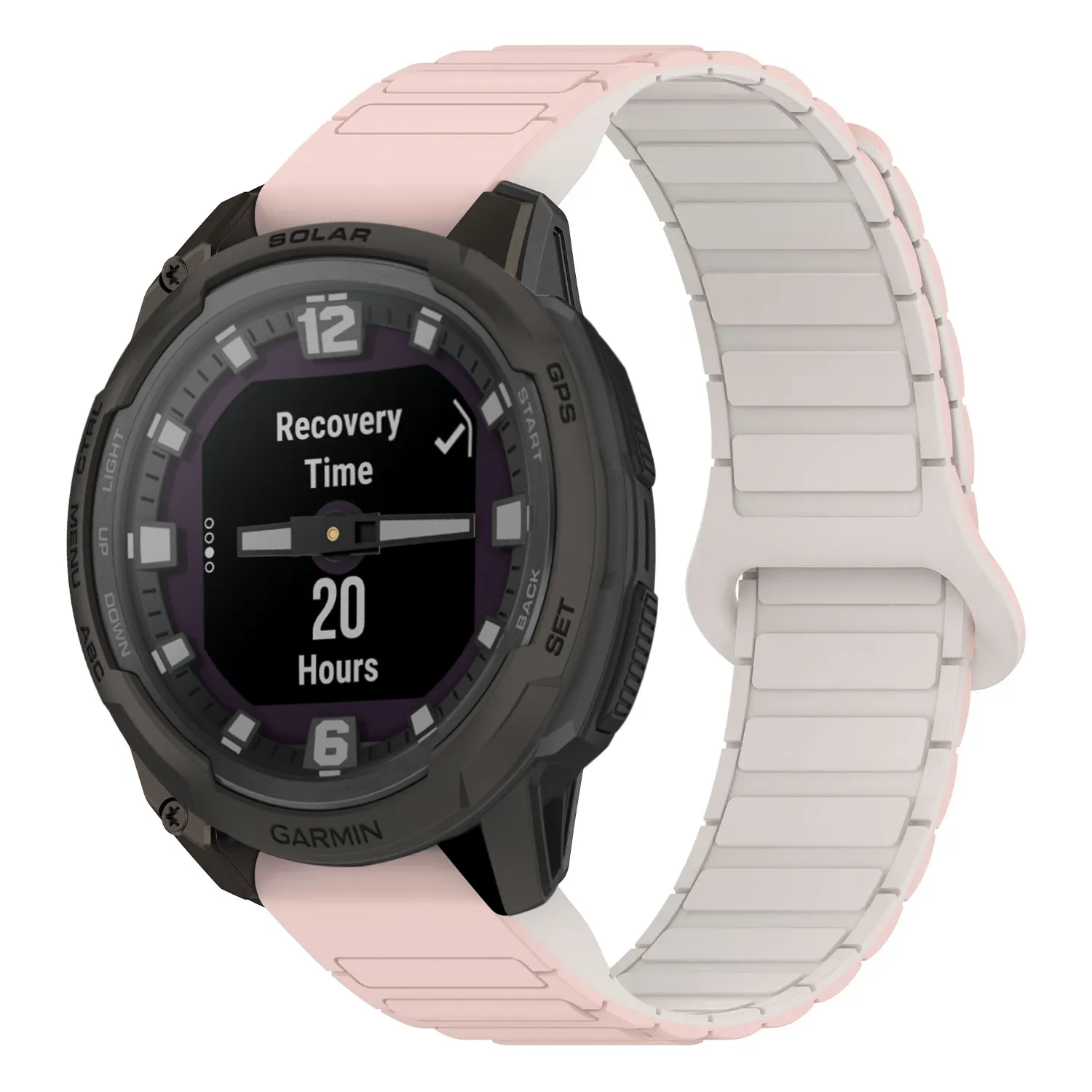 ie.g.r88.13.17 Main Pink & Beige StrapsCo MagLoop Active Watch Band Strap for Garmin Instinct E – 45mm