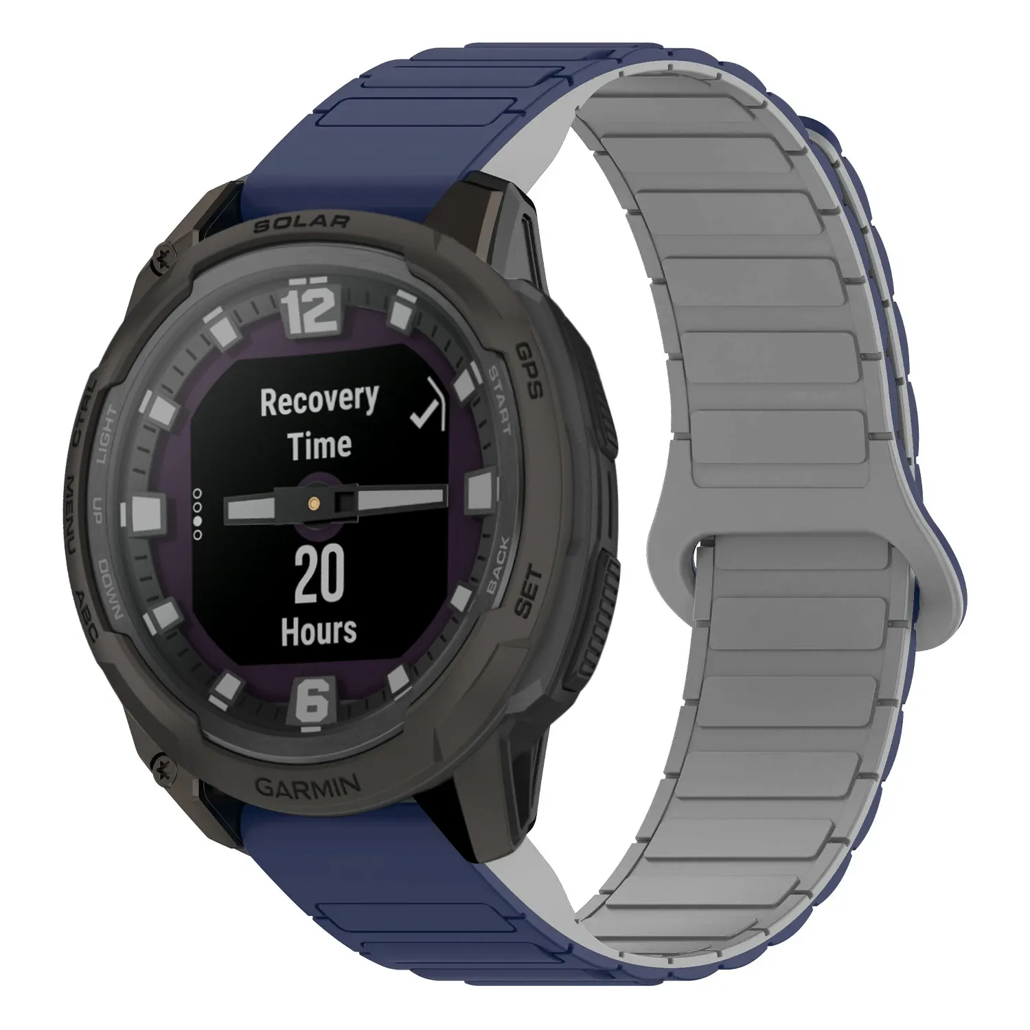 ie.g.r88.5.7 Main Midnight & Grey StrapsCo MagLoop Active Watch Band Strap for Garmin Instinct E – 45mm
