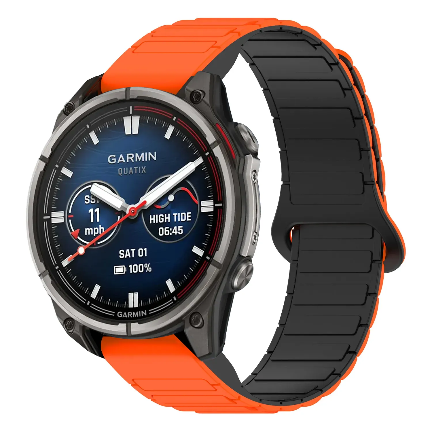 qtx8.g.r88.12.1 Main Orange & Black StrapsCo MagLoop Active Watch Band Strap for Garmin Quatix 8 – 51mm