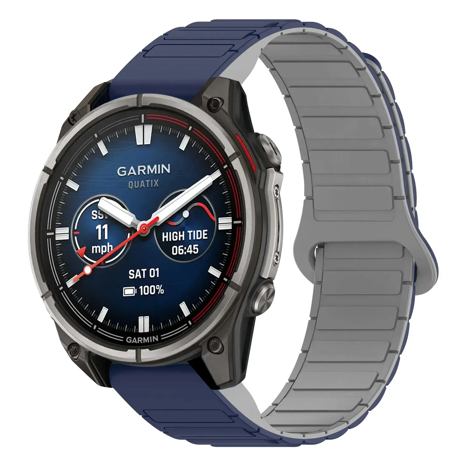 qtx8.g.r88.5.7 Main Midnight & Grey StrapsCo MagLoop Active Watch Band Strap for Garmin Quatix 8 – 47mm