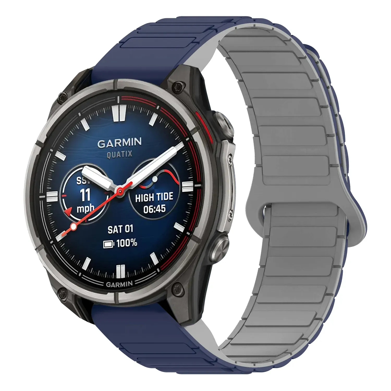 qtx8.g.r88.5.7 Main Midnight & Grey StrapsCo MagLoop Active Watch Band Strap for Garmin Quatix 8 – 51mm