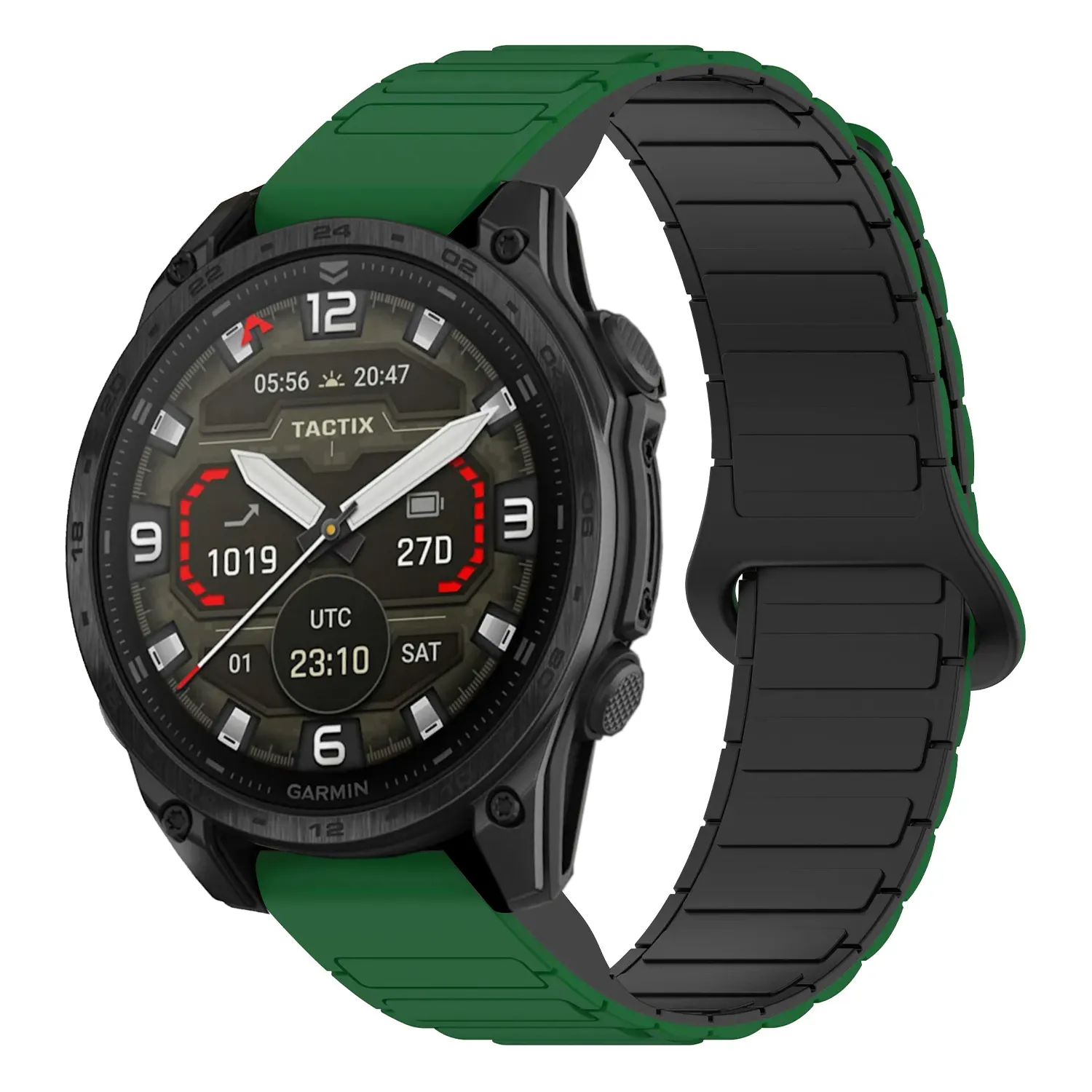 t8.g.r88.11.1 Main Green & Black StrapsCo MagLoop Active Watch Band Strap for Garmin Tactix 8 – 47mm