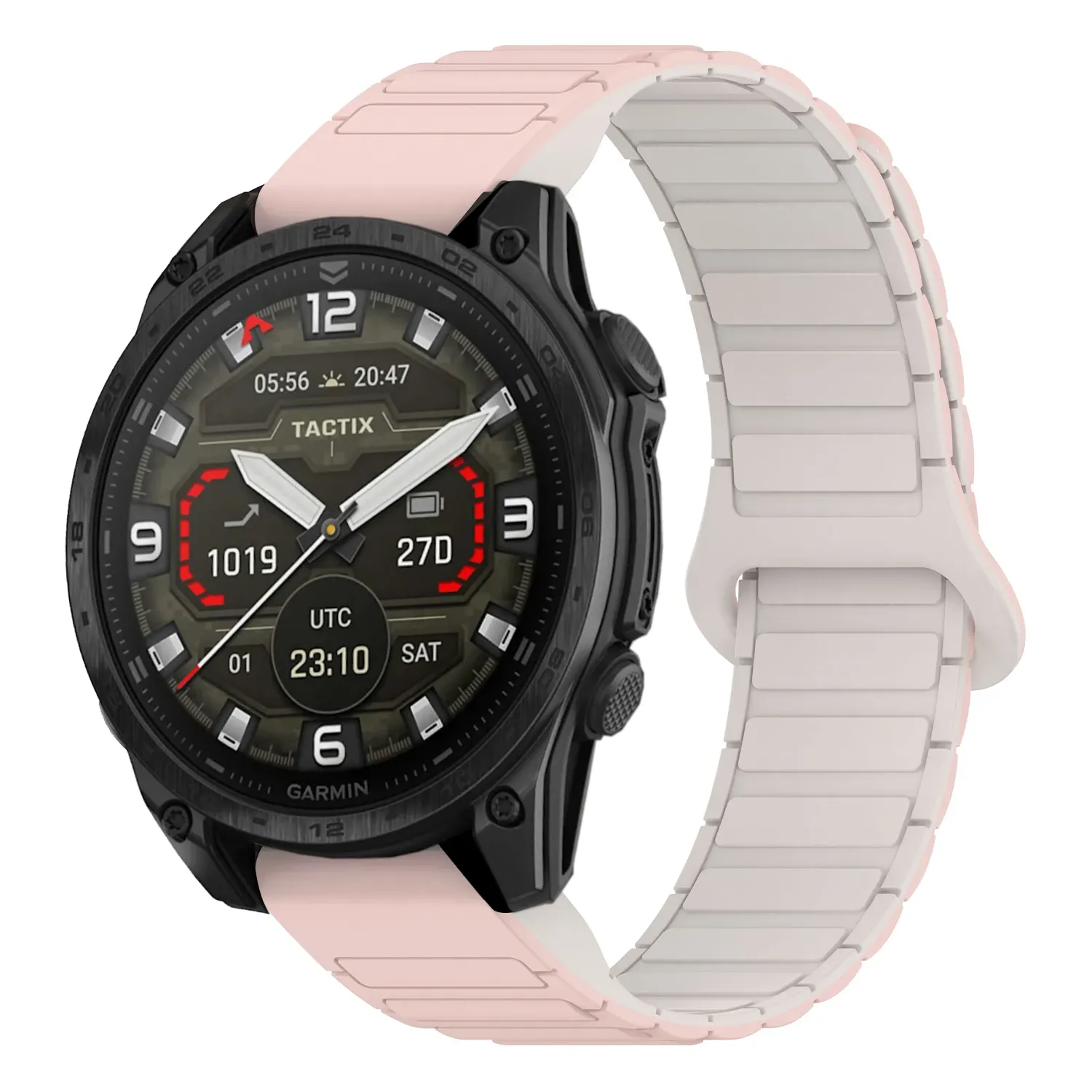 t8.g.r88.13.17 Main Pink & Beige StrapsCo MagLoop Active Watch Band Strap for Garmin Tactix 8 – 47mm