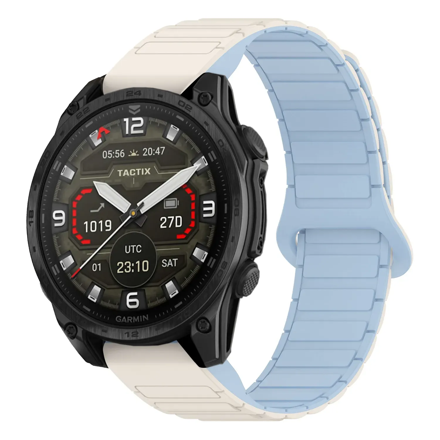 t8.g.r88.22.5 Main White & Sky StrapsCo MagLoop Active Watch Band Strap for Garmin Tactix 8 – 47mm