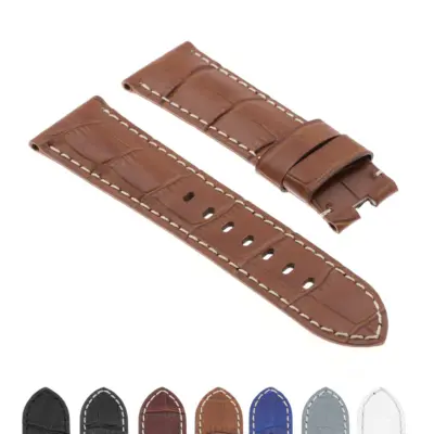 Croc Leather Strap for Deployant Clasp by DASSARI. Available in 22mm, 24mm, and 26mm sizes. Premium leather strap enhances your watch's style and comfort. Perfect for watch enthusiasts