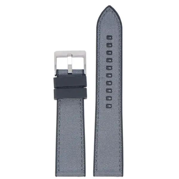 fk15.1.7 Up Black & Grey DASSARI Sailcloth FKM Hybrid Watch Band Strap 20mm 22mm