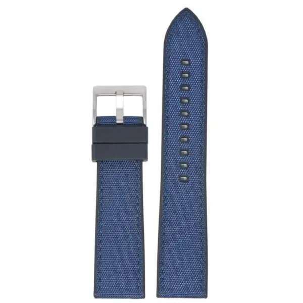 fk15.1.5 Up Black & Blue DASSARI Sailcloth FKM Hybrid Watch Band Strap 20mm 22mm