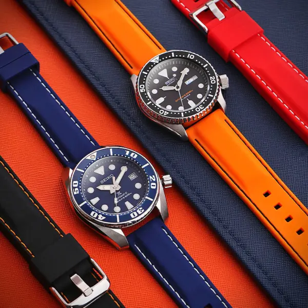pu1 Creative Rubber Strap with Contrast Stitching