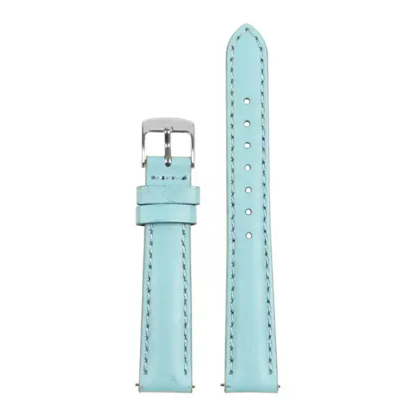 St19.5b Up Light Blue Womens Smooth Leather Watch Band Strap