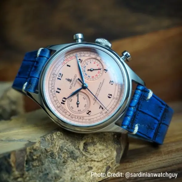 Vintage Alligator Strap by DASSARI features luxurious leather in a rich blue color, available in sizes 18mm to 24mm, enhancing any watch with elegance and style