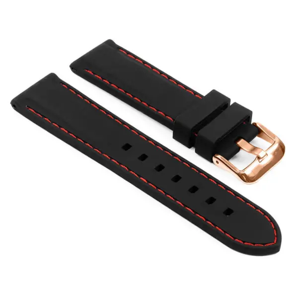pu1.1.6.rg-Main-Black-Red-Rose-Gold-Buckle-StrapsCo-Silicone-Rubber-Divers-Watch-Band-Strap-with-Contrast-Stitching