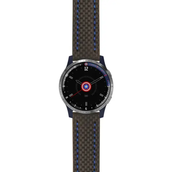 g.lh.fa.st25 Main Black & Blue StrapsCo Heavy Duty Carbon Fiber Watch Strap 22mm