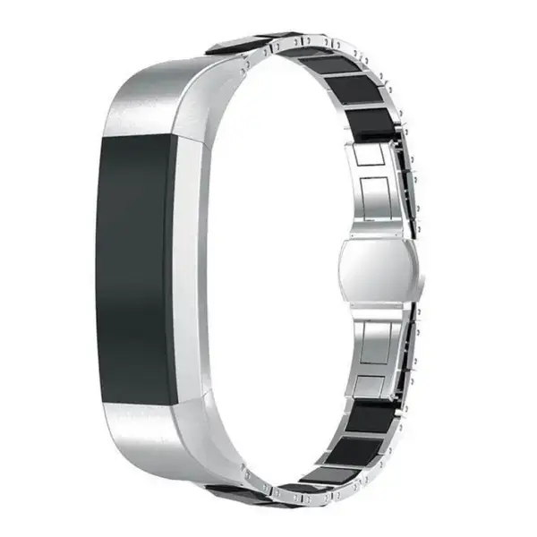 Fb.m41.ss.1 Ceramic And Stainless Steel Bracelet For Fitbit Ionic Silver And Black