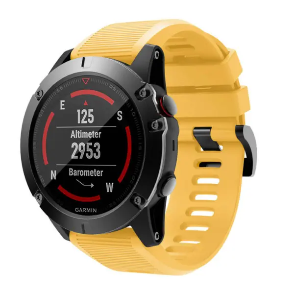 g.r70.10 Main Yellow StrapsCo Silicone Strap for Garmin Fenix 5X