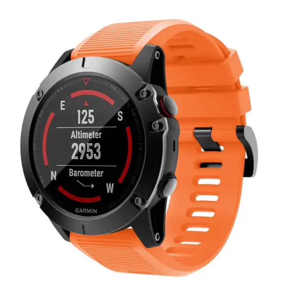 g.r70.12 Main Orange StrapsCo Silicone Strap for Garmin Fenix 5X