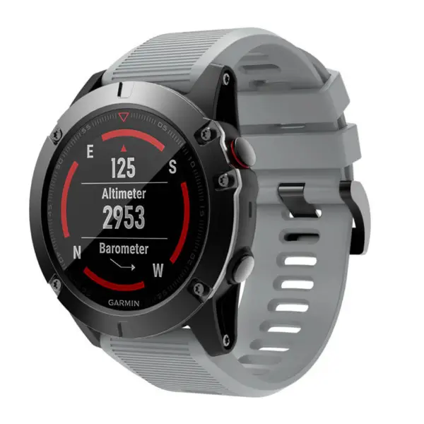 g.r70.7 Main Grey StrapsCo Silicone Strap for Garmin Fenix 5X