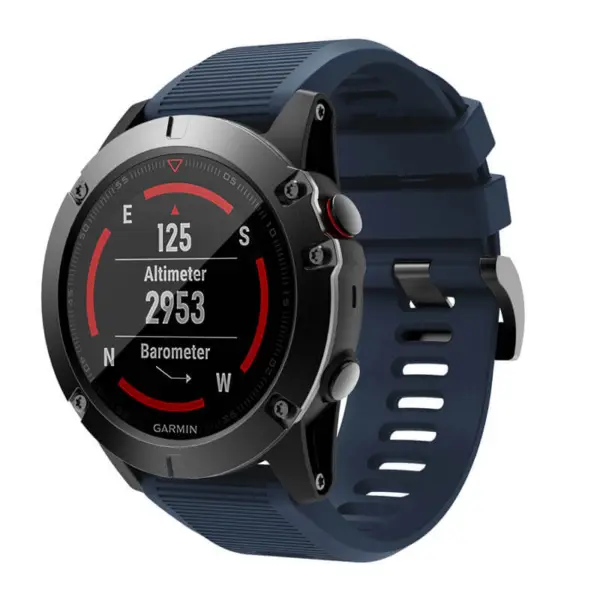 g.r70.5a Main Midnight Blue StrapsCo Silicone Strap for Garmin Fenix 5X