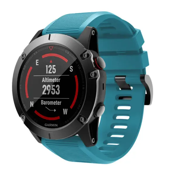 g.r70.5b Main Light Blue StrapsCo Silicone Strap for Garmin Fenix 5X