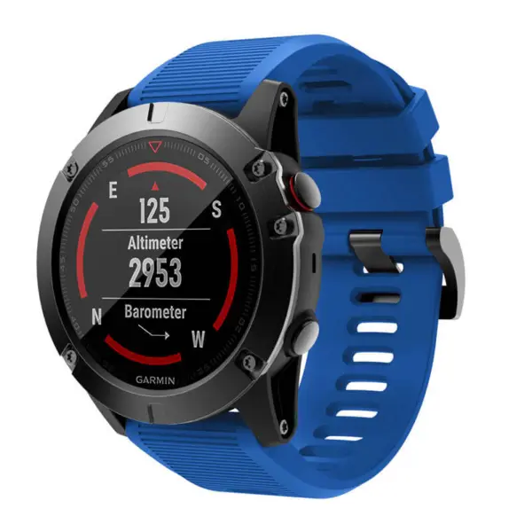 g.r70.5 Main Blue StrapsCo Silicone Strap for Garmin Fenix 5X