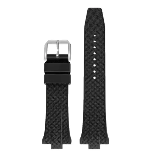 fk.cz1.1 Up Black DASSARI Fitted FKM Rubber Watch Band Strap For Citizen Tsuyosa 40mm Case
