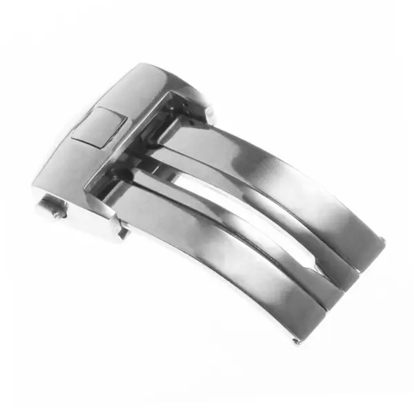 Stainless steel Tag Heuer-style deployment clasp, available in 18mm and 20mm sizes, designed for secure and stylish watch strap attachment. Perfect for enhancing your timepiece