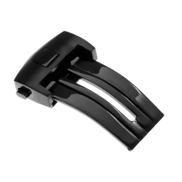 Black Tag Heuer-style deployment clasp designed for watch bands, available in sizes 18mm and 20mm. Ideal for a secure and stylish watch fit