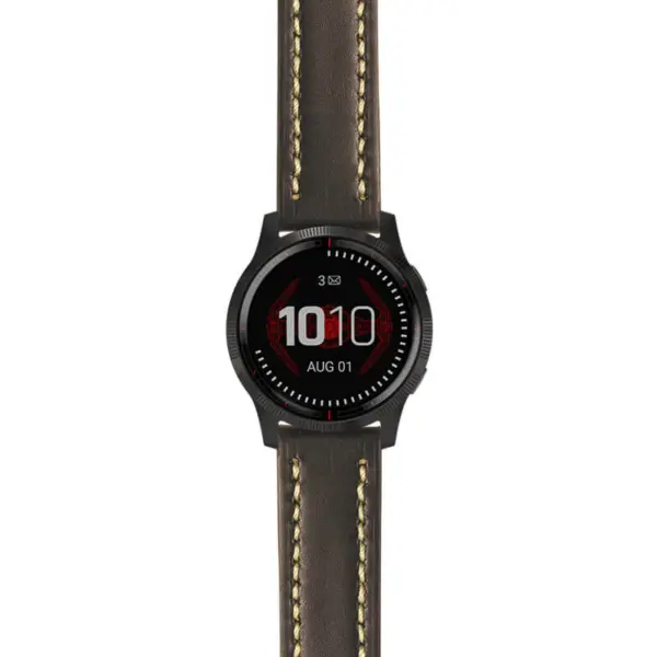 g.ls.dv.st23 Main Black & White StrapsCo Heavy Duty Mens Leather Watch Band Strap 22mm