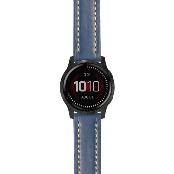 g.ls.dv.st23 Main Blue & White StrapsCo Heavy Duty Mens Leather Watch Band Strap 22mm
