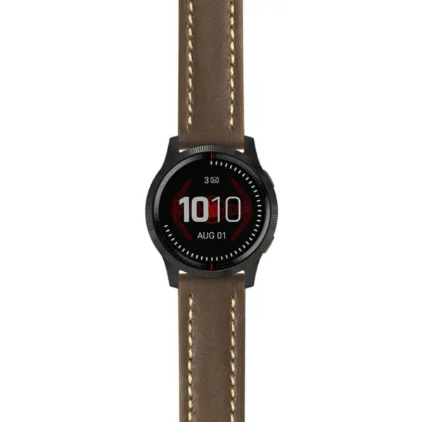 g.ls.dv.st23 Main Brown & White StrapsCo Heavy Duty Mens Leather Watch Band Strap 22mm