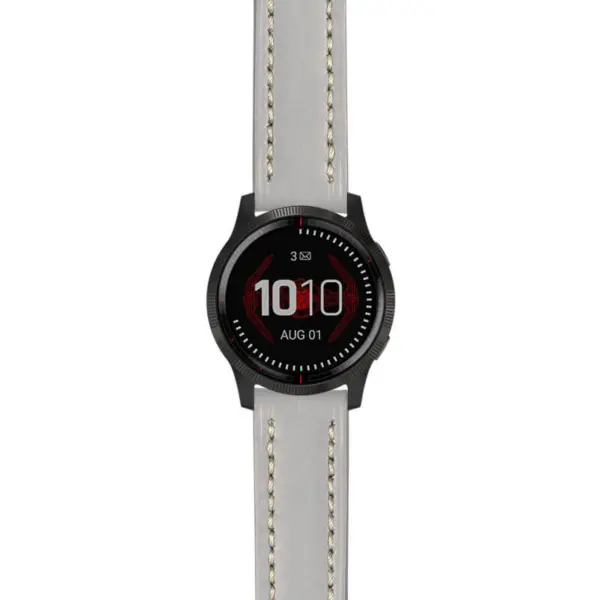 g.ls.dv.st23 Main Grey & White StrapsCo Heavy Duty Mens Leather Watch Band Strap 22mm