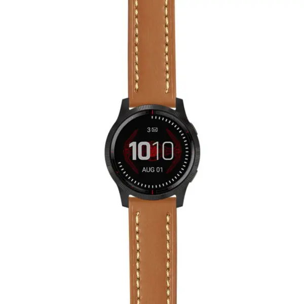 g.ls.dv.st23 Main Tan & White StrapsCo Heavy Duty Mens Leather Watch Band Strap 22mm