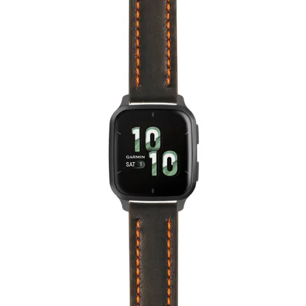 g.vsq2.st23 Main Black & Orange StrapsCo Heavy Duty Mens Leather Watch Band Strap 20mm