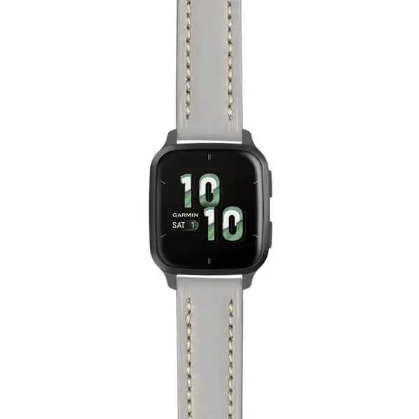 g.vsq2.st23 Main Grey & White StrapsCo Heavy Duty Mens Leather Watch Band Strap 20mm
