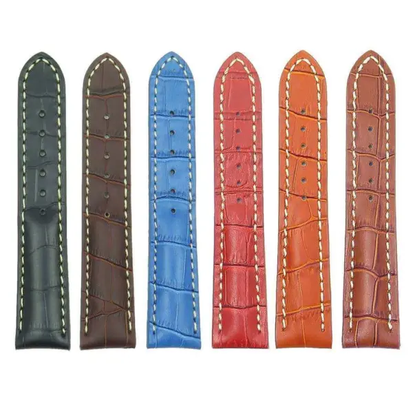 All Color DASSARI Concord brt11.b Padded Crocodile Embossed Leather Strap