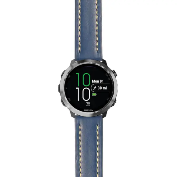 g.f645.st23 Main Blue & White StrapsCo Heavy Duty Mens Leather Watch Band Strap 20mm