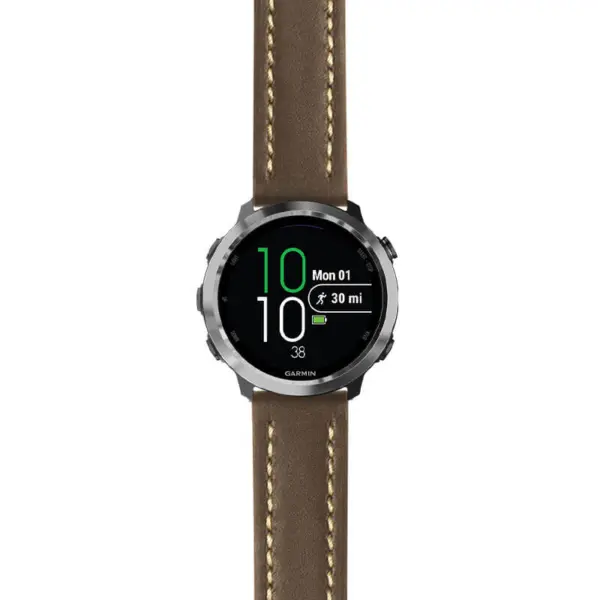 g.f645.st23 Main Brown & White StrapsCo Heavy Duty Mens Leather Watch Band Strap 20mm