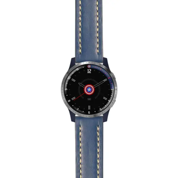 g.lh.fa.st23 Main Blue & White StrapsCo Heavy Duty Mens Leather Watch Band Strap 22mm