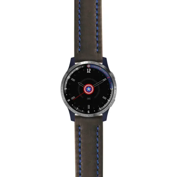 g.lh.fa.st23 Main Black & Blue StrapsCo Heavy Duty Mens Leather Watch Band Strap 22mm
