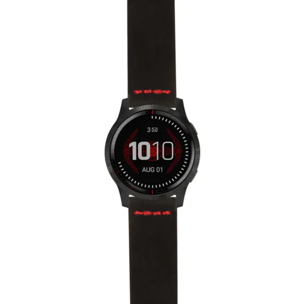 g.ls.dv.st29 Main Black & Red StrapsCo Heavy Duty Suede Watch Strap 22mm