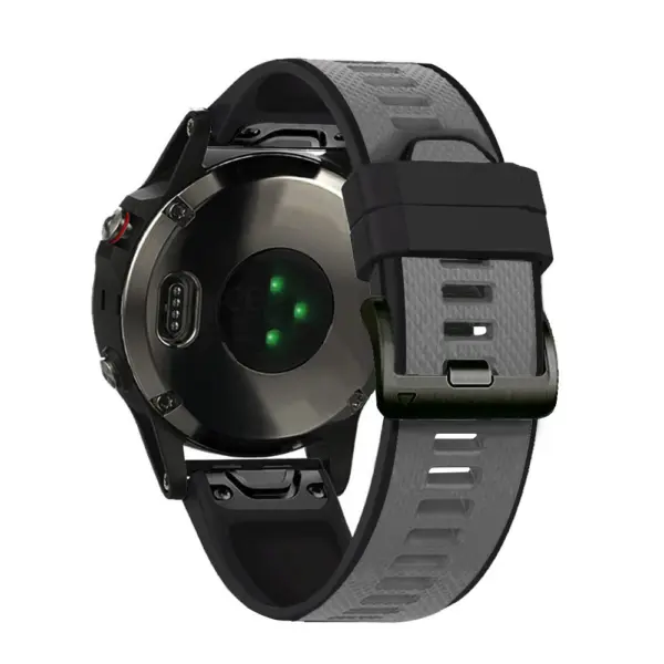 G.r76.7.1 Black & Grey Main StrapsCo Perorated Rubber Sport Strap For Fenix 6X 6