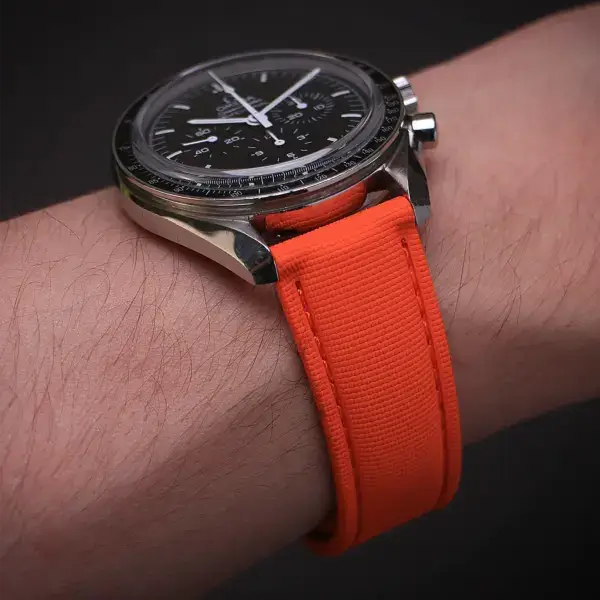 kd9 Wrist Dassari Sailcloth FKM Hybrid Watch Band Strap with Deployant Clasp 20mm 21mm 22mm